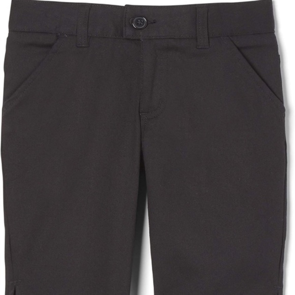 French Toast Girls' Twill Bermuda Short Black Size 8 NWT
